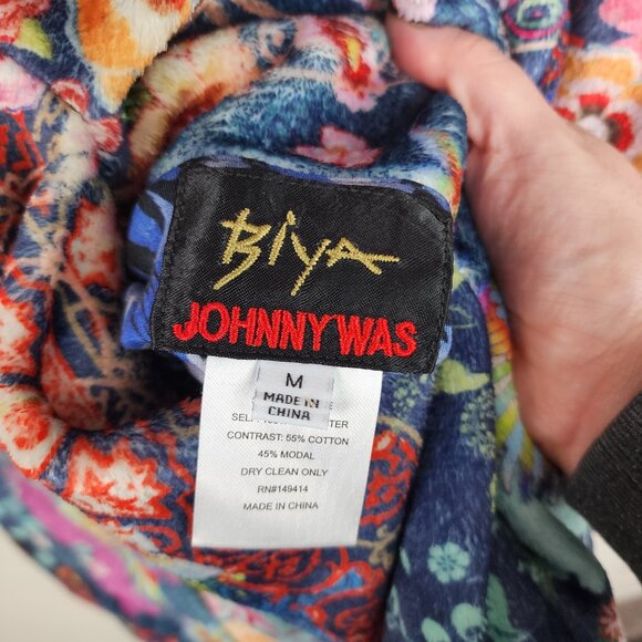 NWT Johnny Was Joan Zip Sherpa Jacket Reversible Dreamer Blu Medium - Picture 14 of 16